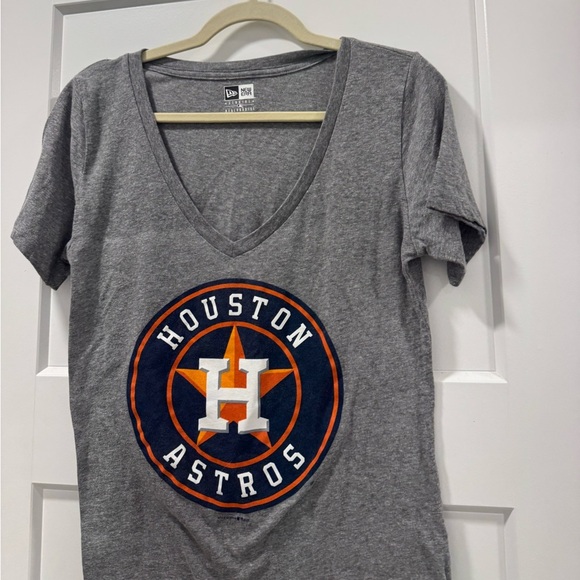 Houston Astros New Era Grey MLB Vneck tshirt size large - Picture 2 of 5